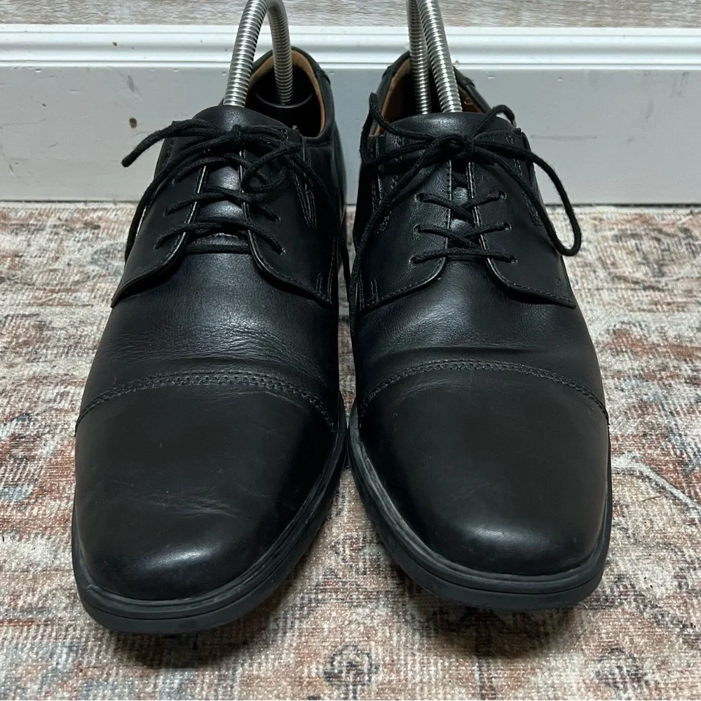 Clarks Shoes Mens Size 10.5 Black Leather Tilden Lace Up‎ Oxford 15770 Business